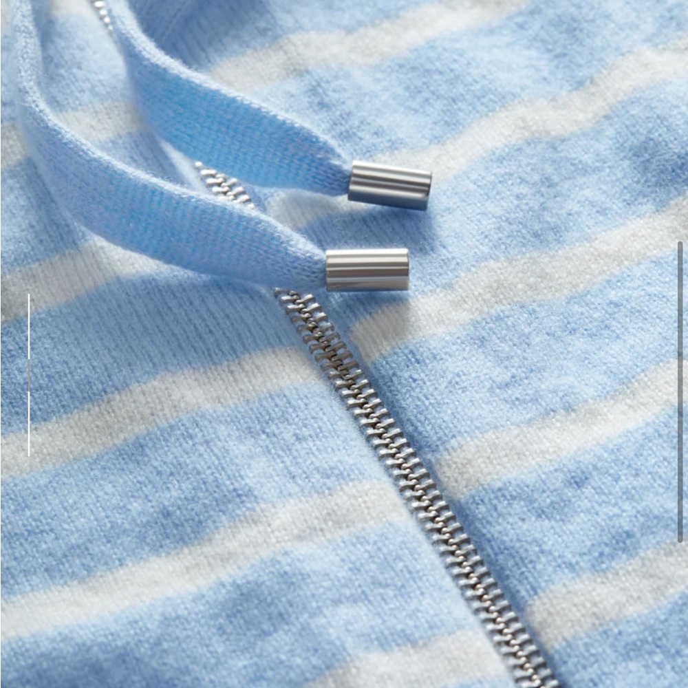 Veronica beard Dickey insert blue striped cashmere nwt 00-14 / one size - Picture 5 of 8